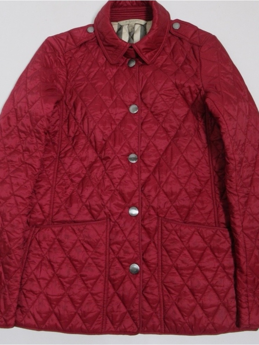 Burberry Red Quilted Jacket